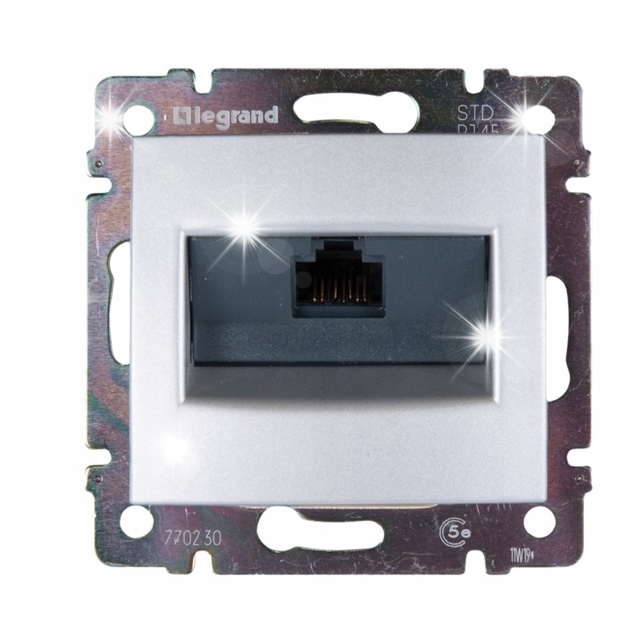 Розетка RJ45 Legrand, тънък монтаж, алуминий, IP20