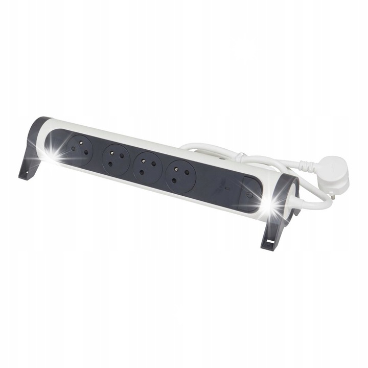Въртящ се разклонител LEGRAND, 4x2P+Z, 1.5м, бял/графит