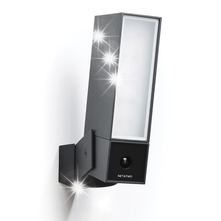 Смарт камера за наблюдение Netatmo PRO, мониторинг, нощно виждане, бяла, 230V AC