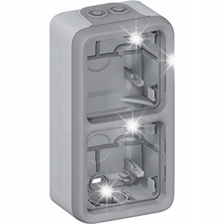 Pusca natynkowa dubla verticala Legrand Plexo, IP55, gri, 069661