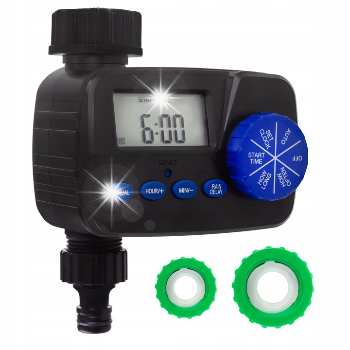 Програматор за поливане GreenBlue GB390, черен, IP55, 1-300 минути, 113x73x120mm