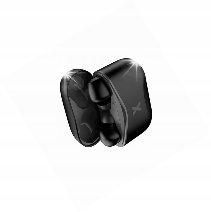 Maxlife TWS vezeték nélküli fülhallgató, bluetooth, fekete, USB-C töltőtokkal