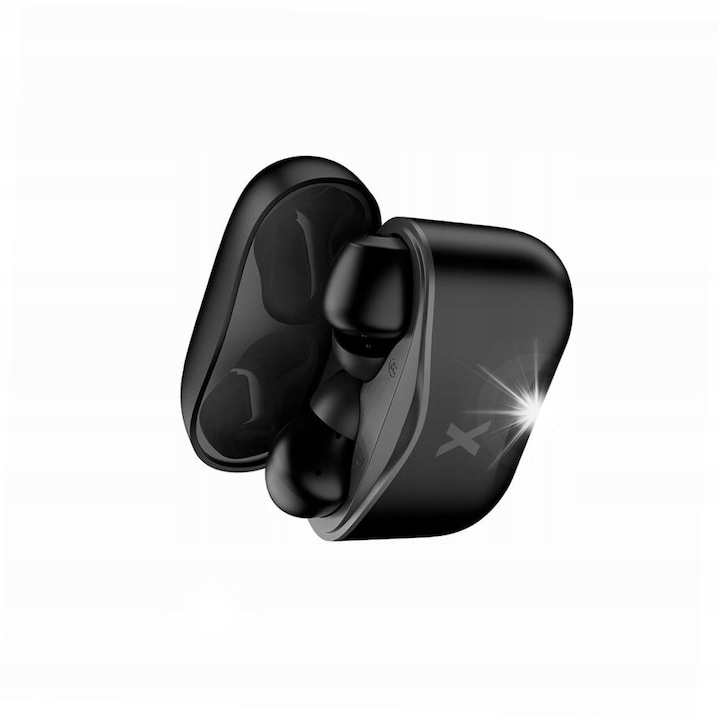 Maxlife TWS vezeték nélküli fülhallgató, bluetooth, fekete, töltőtokkal, iPhone 14 Plus-hoz