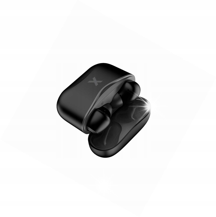 Maxlife TWS vezeték nélküli fülhallgató, bluetooth, fekete, USB-C töltőtokkal