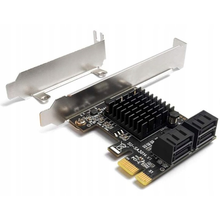 Контролер PCI-E 1x към 4 порта SATA III, 6Gb/s, Marvell, вътрешен