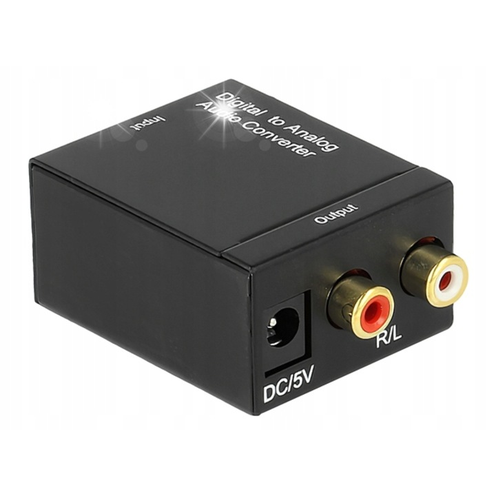 Konwerter DAC Digital-Analog, DELOCK, S/PDIF la AUDIO L/R, 51x41x26mm