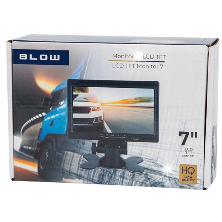 Camera de marsarier BLOW BVS-549 cu monitor 7" LCD TFT, rezistenta la apa IP67, 2 intrari AV, cabluri incluse