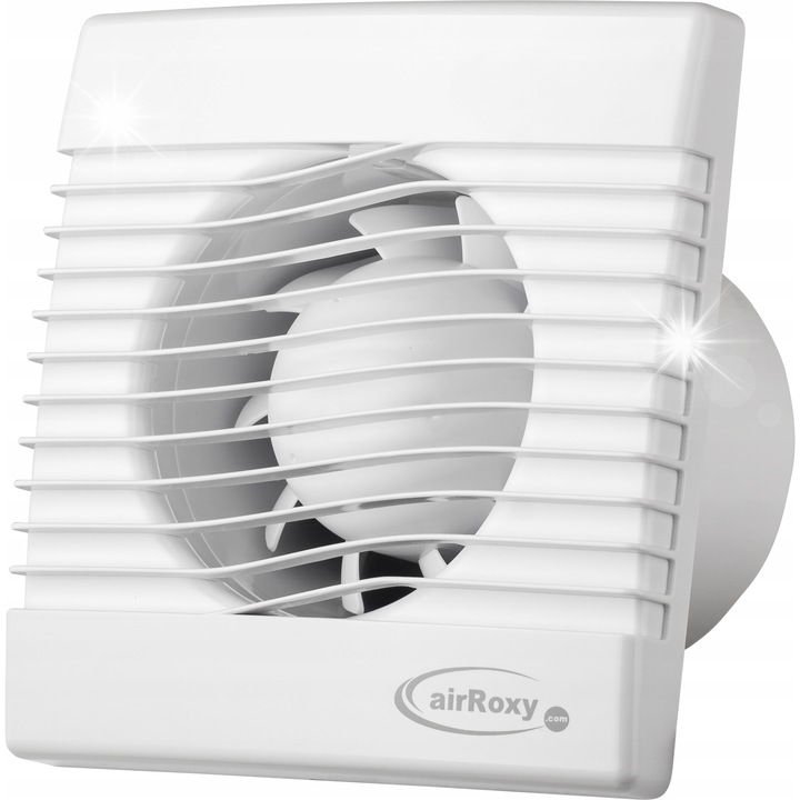 Fürdőszobai ventilátor időzítővel, airRoxy, Fi120mm, 158m3/h, fehér