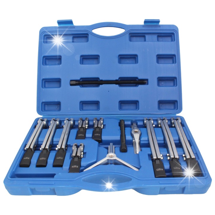 Set scule auto Satra, sciagacz 2-/3-ramienny, 3 seturi ramion, lungimi variate, 135mm