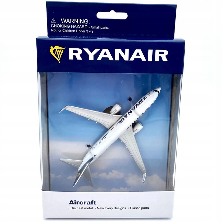 Model avion Boeing 737 Ryanair pentru copii, set, certificat CE, 4+ ani, PPC