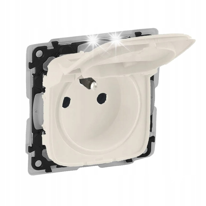 Контакт LEGRAND VALENA ALLURE 2P+Z с бял капак, IP44, 16A, 250V