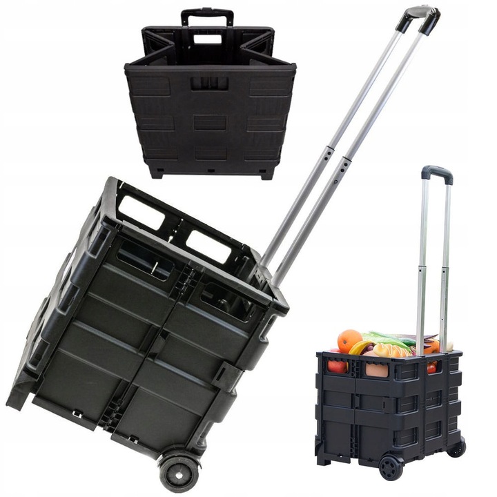 Cos de transport pliabil Mozos FT1, capacitate 64L, negru, 35kg, dimensiuni 420x405x380mm, BNTrade