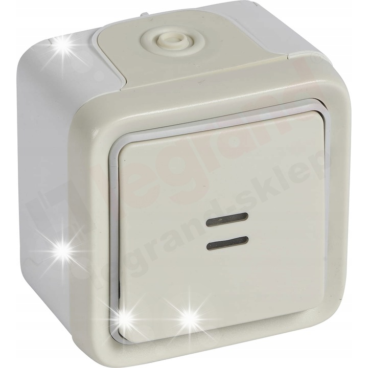 Legrand PLEXO kapcsoló fény alatt, fehér/ekrü, felületre szerelhető, IP55, 10AX-250V