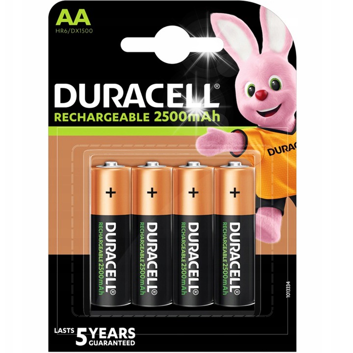 Duracell AA 2500 mAh akkumulátor szett, 4 db, 1,2V, azonnal használható, kisülésálló