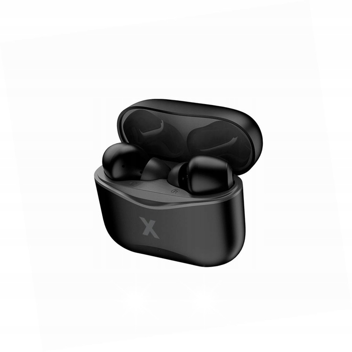 Maxlife TWS vezeték nélküli fülhallgató, bluetooth, fekete, USB-C töltőtokkal