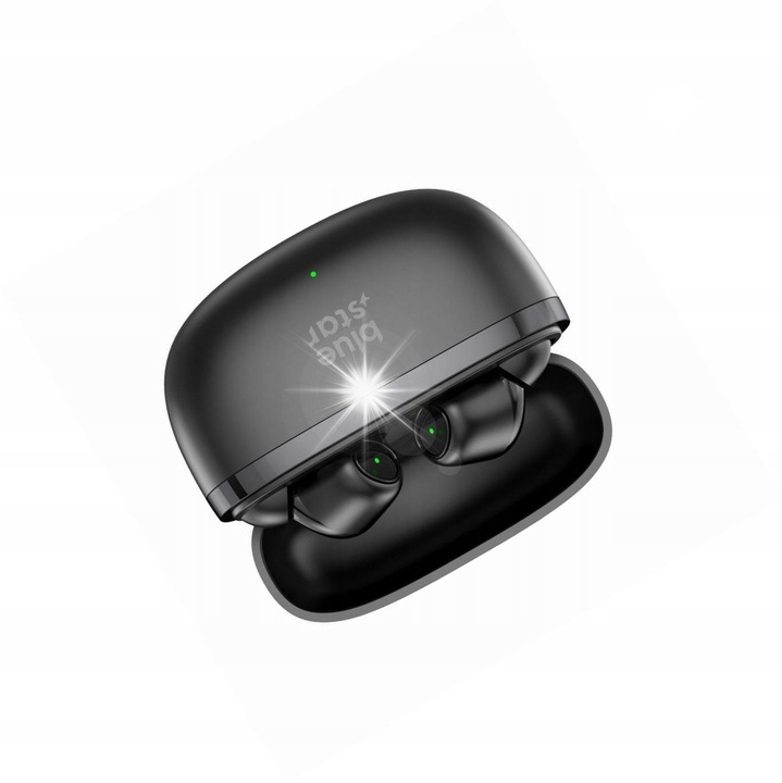 Casti wireless TWS Blue Star cu ANC si ENC, negre, pentru Xiaomi Redmi Note 9