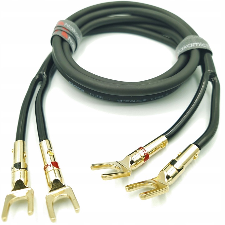 Klotz LY225S hangszórókábel 2x2,5 mm2 OFC cu Nakamichi HQ Premium villás csatlakozókkal, 1.5m, fekete, komplett szett