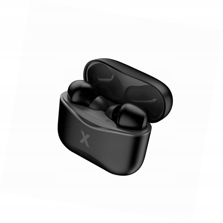 Casti wireless Maxlife TWS, bluetooth, negre, cu etui de incarcare, compatibile cu Huawei Honor X6