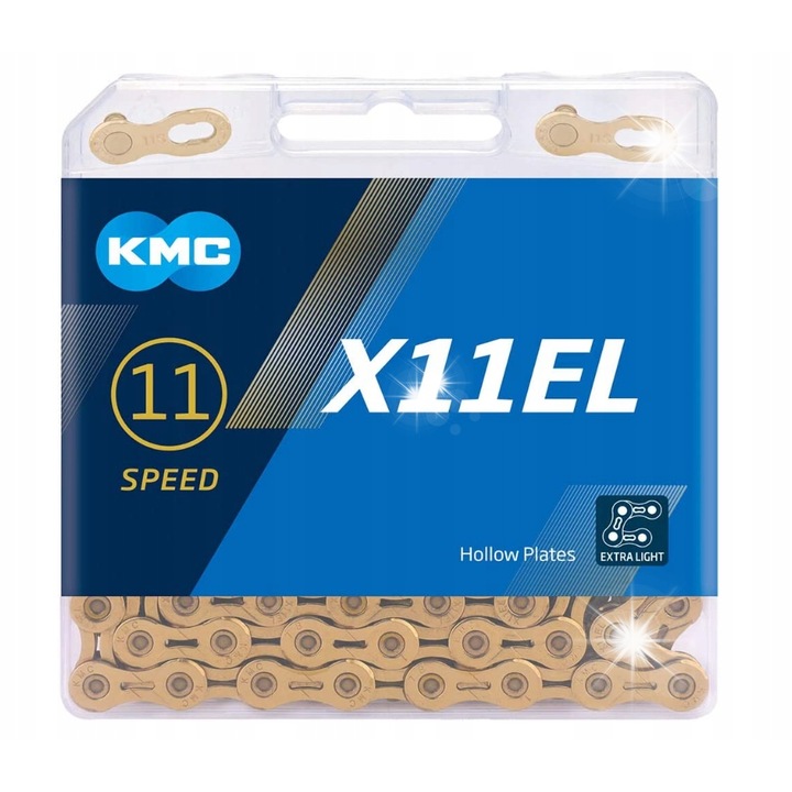 Верига за велосипед KMC X11EL, 11 скорости, 118 звена, сребриста