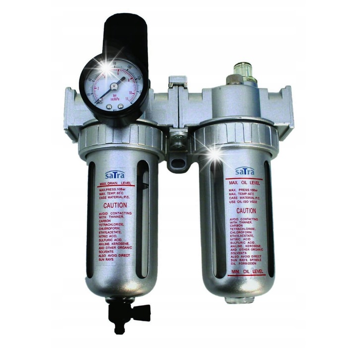 Légszűrő, Satra, 1/2", 5 mikron, 4000 l/perc, 225x160mm