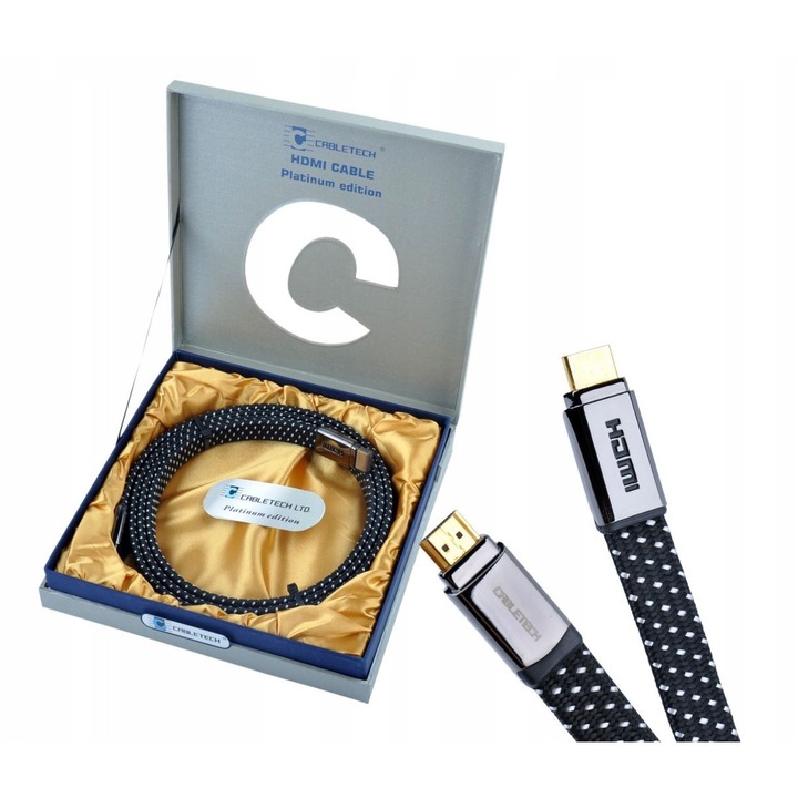 HDMI-HDMI kábel 1,8m Cabletech Platinum Edition, 4K, 3D, vastag, lapos