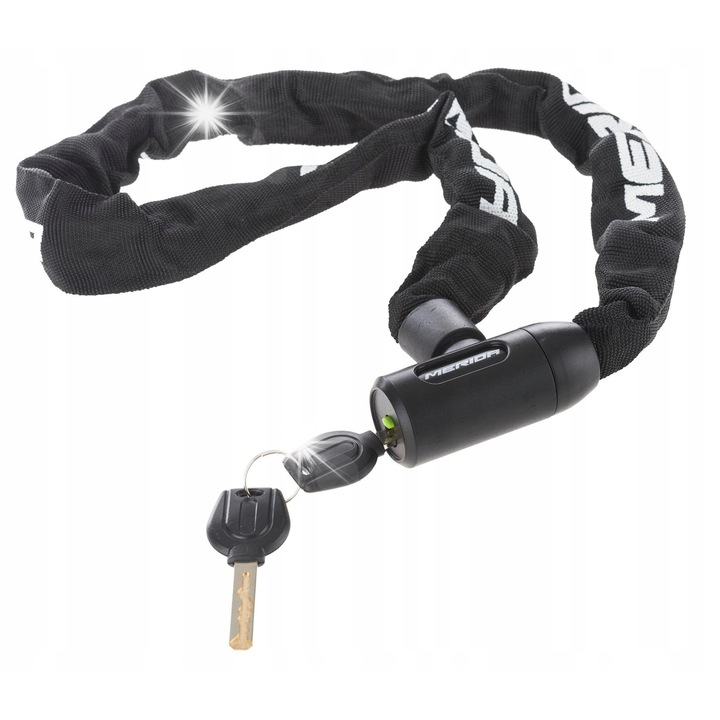Zapiecie bicicleta Merida, 900x6mm, negru, 10. nivel de securitate, 2 chei incluse