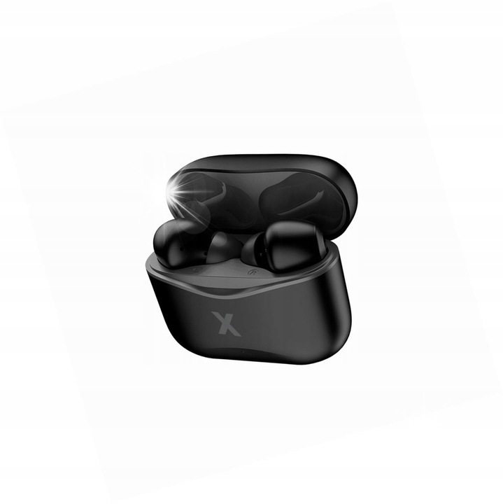 Maxlife TWS vezeték nélküli fülhallgató, bluetooth, fekete, töltőtokkal, kompatibilis a Motorola Moto G75-tel