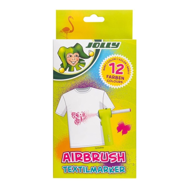 Jolly Airbrush Textile 12 darabos kétvégű színes textilmarker utántöltő készlet