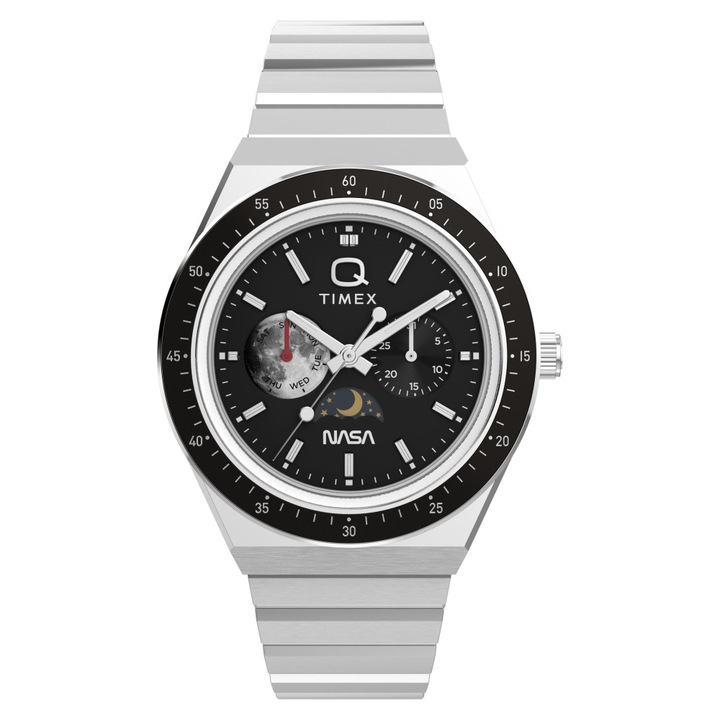 Ceas barbatesc Timex TW2Y56700, bratara din otel inoxidabil, cadran negru, 40x13mm, rezistent la apa 50m