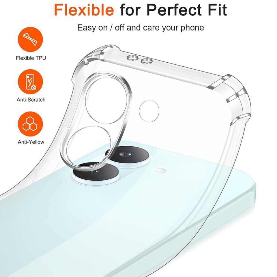 Husa pentru Xiaomi Poco X8 Pro din Silicon Slim, Margini Antisoc, set cu sticker, Shockproof Clear Silicone, Transparenta