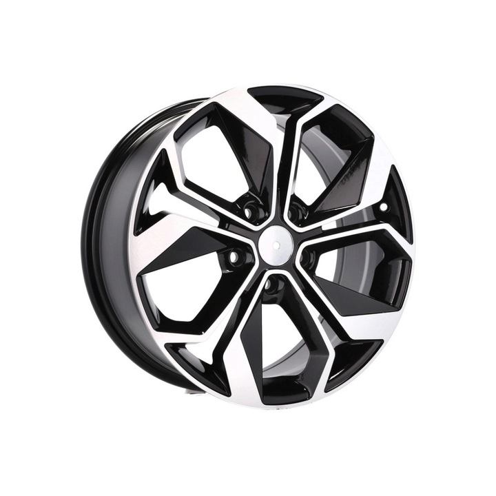 Set 4 Jante DY1906 KM 16x7 5x114.3 ET35 negru polish diamond cut compatibile Dacia Renault Nissan Toyota