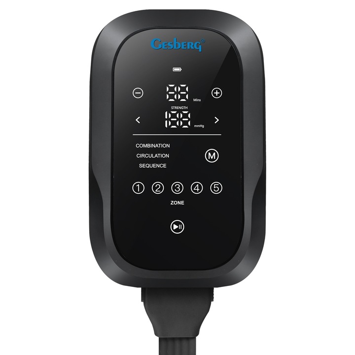 Gesberg Presso Health PRO - Aparat presoterapie cu acumulator, 5 camere suprapuse, drenaj limfatic picioare
