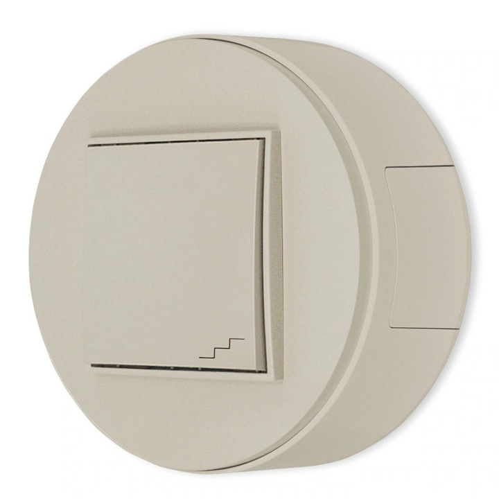 Karlik Seria Mini kapcsolókészlet, mechanizmus és kerek keret, taupe, IP20, 10AX 250V~