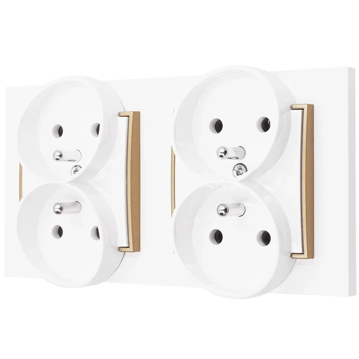 2 db Karlik Mini aljzat szett, dupla keret, fehér és arany, méretek 150,5x80mm