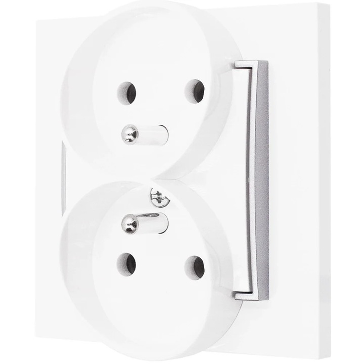 Karlik Mini dupla aljzat kerettel, fehér/ezüst, mérete 80x80mm