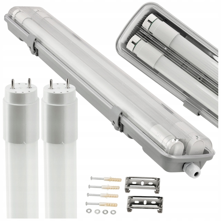 2x LED etáns világítótest készlet 60cm, AKB-Poland, 18W, Hideg Fehér, IP65