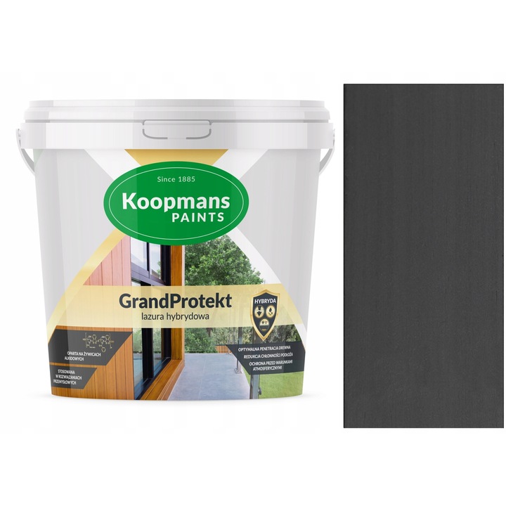 Koopmans 10L hibrid favédő lazúr, antracit, gyorsan száradó, időjárásálló