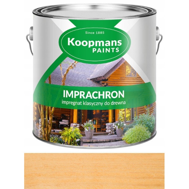 Импрегниращ оцветител за дърво Koopmans Imprachron 5L, цвят бор, устойчив на атмосферни влияния, лесно нанасяне