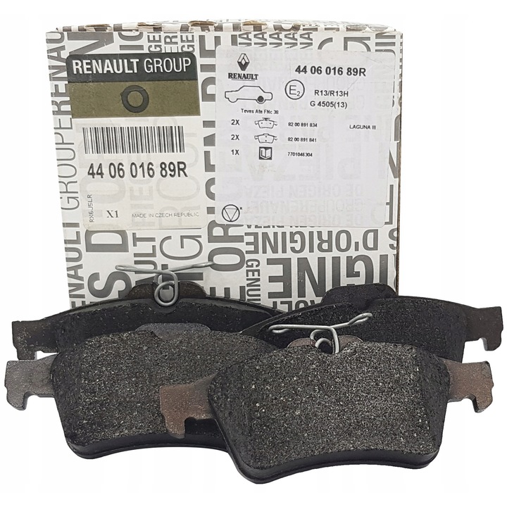 Hátsó fékbetétek Renault, 15x123x52mm, komplett készlet