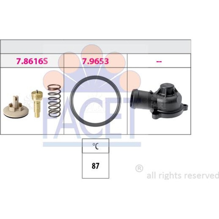 Termostat FACET 7.8617K - compatibil Audi, Seat, Vw, Skoda