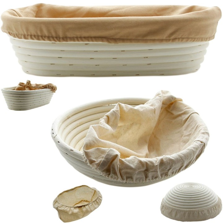Set de cosuri din ratan pentru dospirea painii, 23cm si 28cm