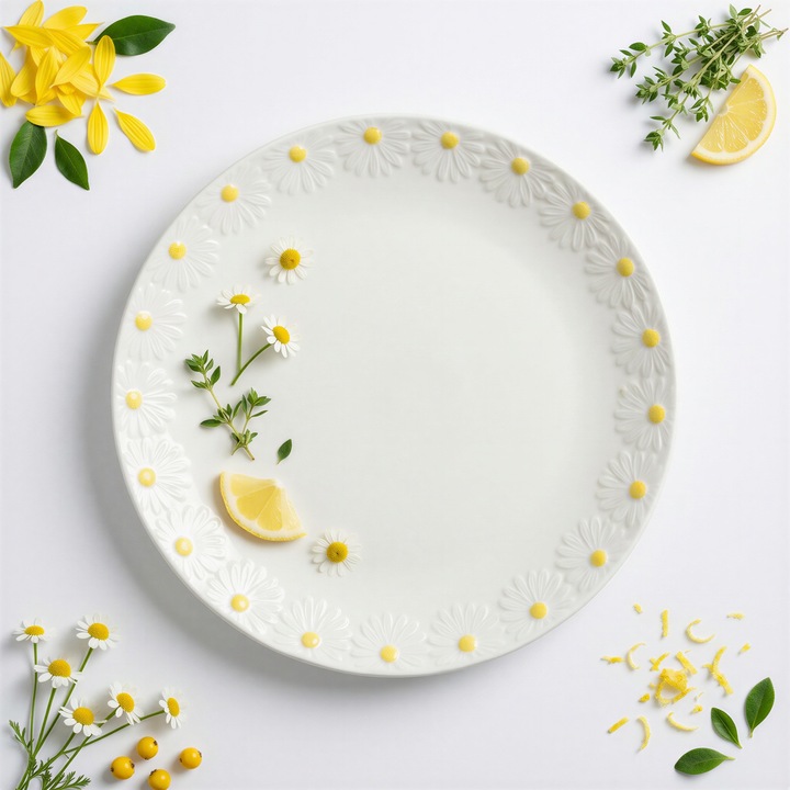 Daisy Line tálalótányér, Sklep sokomedica, kerámia, 26 cm, fehér, elegáns design