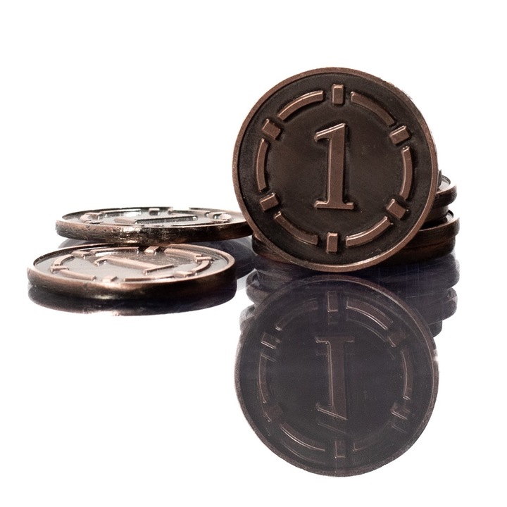 Moneda metalica din cupru RGFK, 1 bucata, utilizare versatila