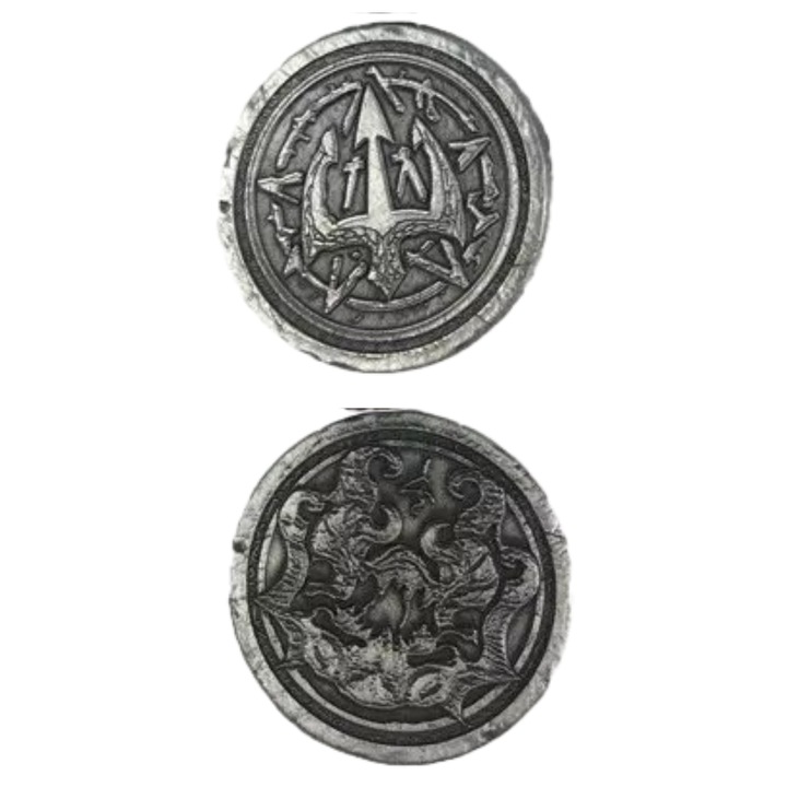 Moneda metalica argintie RGFK, 3,5 cm, 1 bucata
