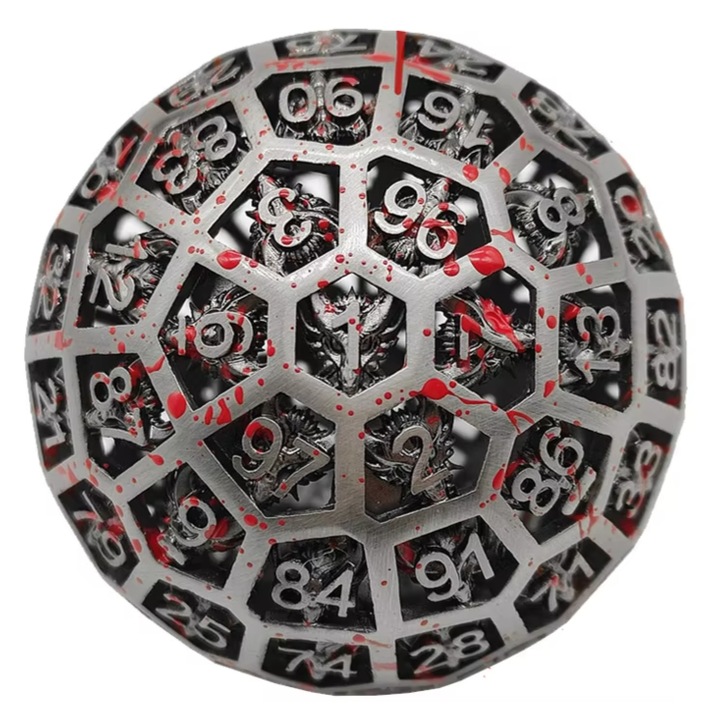 Kostka RPG Metalica K100, 5cm, set de jocuri de societate, 400g