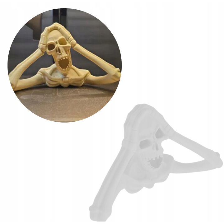 Figurina decorativa Halloween, Pro Parts, schelet, alb, set 1 buc.