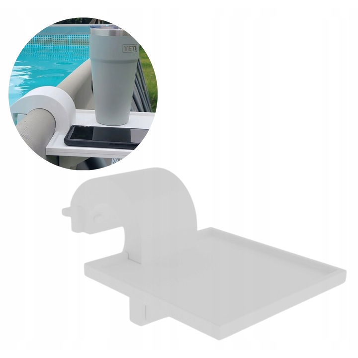 Suport organizator pentru bazin Pro Parts, alb, material plastic, montare universala