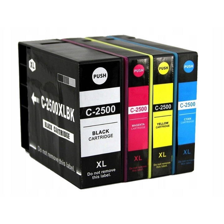 4 db tintapatron készlet Canon PGI2500XL nyomtatóhoz, 70ml fekete, 20ml cián, 20ml magenta, 20ml sárga