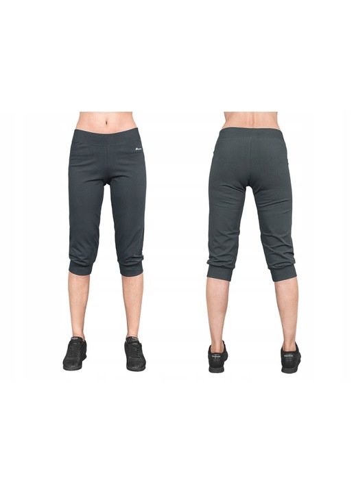 Pantaloni scurti sport dama RENNOX 206, 3/4, elastic, otel, bumbac-elastan