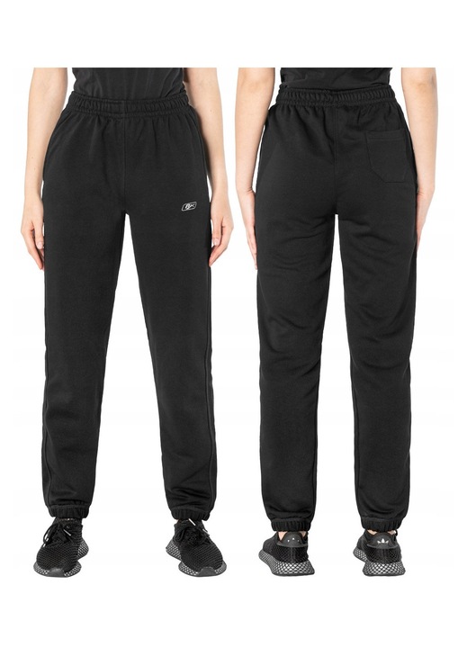 Pantaloni sport dama, Rennox, mansete, negru, fitness